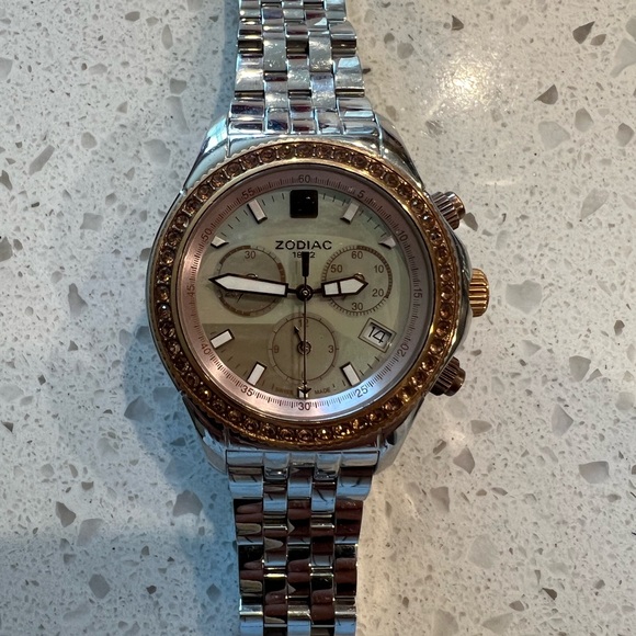 Zodiac Silver and Gold Watch - Picture 1 of 3